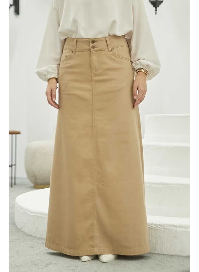 Neways 2254- Classic Gabardine Skirt Beige - Image 1